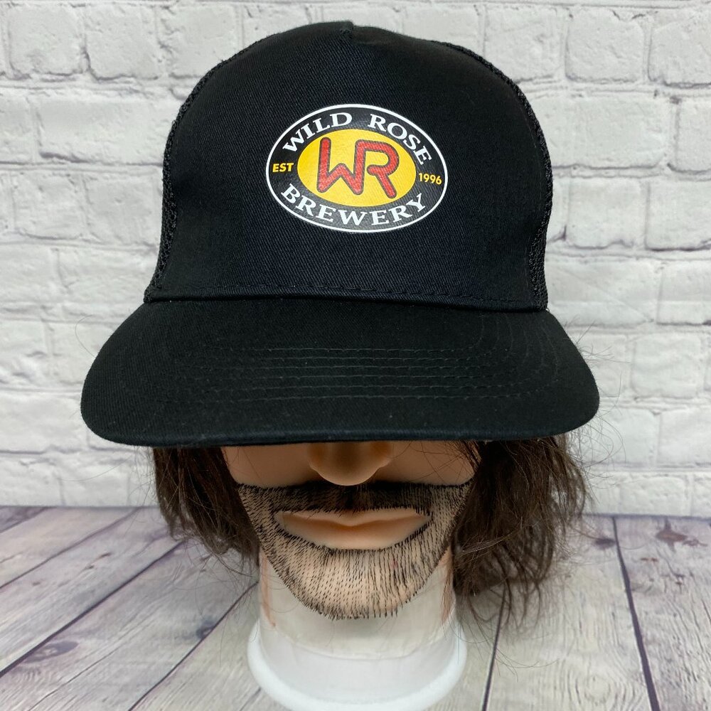 Wild Rose Brewery Trucker Hat Mesh Cap Snapback Black Craft Beer Brew Brewski